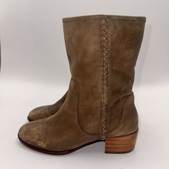 Banana Republic Shoes - Banana Republic Brown Leather Distressed Braided western boots Woman’s Size 8